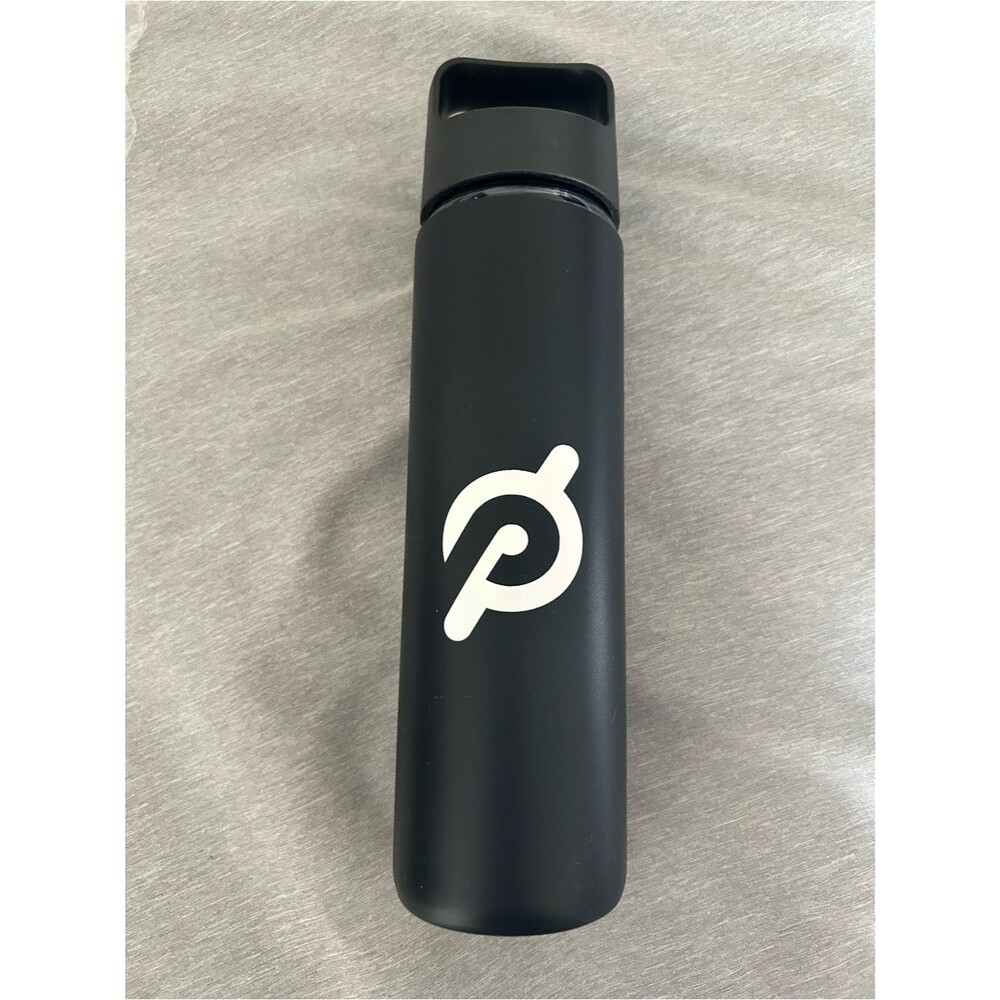 Brand New Peloton Black Glass Water Bottle with Nonslip Silicon Sleeve in a Box